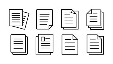 Belge simgesi vektörü. Kağıt ikonu. Dosya Simgesi