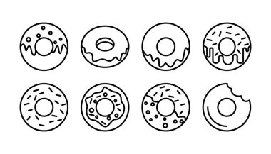 Çörek ikonu vektörü. Çörek ikonu. donut logosu