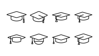 Eğitim ikonu vektörü. mezuniyet kapsülü vektörü