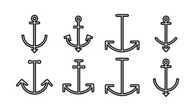 Çapa simgesi vektörü. Çapa işareti. deniz sembolü
