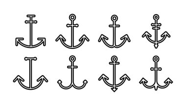 Çapa simgesi vektörü. Çapa işareti. deniz sembolü