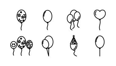 Balon simgesi vektörü. Hava balonu simgesi izole edildi