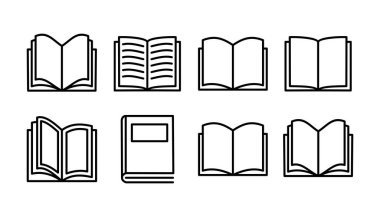 Kitap ikonu vektörü. Kitap vektör simgesini aç.