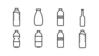 Şişe ikonu vektörü. Moda düz dizaynlı şişe simgesi