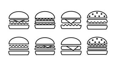 Burger ikon vektörü. Hamburger logosu. fast food simgesi