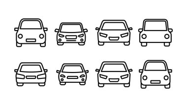 Araba ikonu vektörü. Araba tabelası. Sedan.