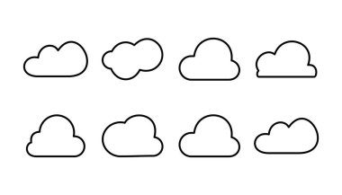 Bulut simgesi vektörü. Bulut verisi bulut hizmetleri