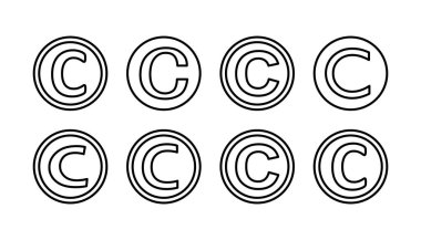 Telif hakkı simgesi vektörü. telif hakkı sembolü