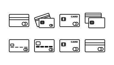 Kredi kartı ikon vektörü. Ödeme ikonu. debit ödeme simgesi