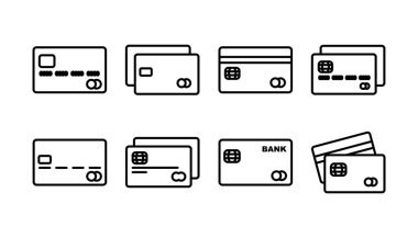 Kredi kartı ikon vektörü. Ödeme ikonu. debit ödeme simgesi
