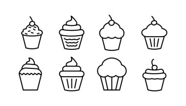 Kek ikonu vektörü. Kek ikonu. Fırın. Çörek.