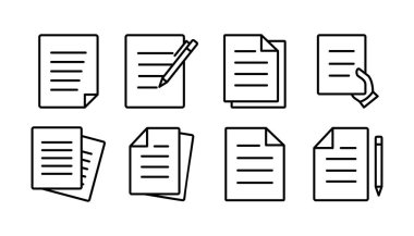 Belge simgesi vektörü. Kağıt ikonu. Dosya Simgesi