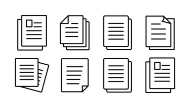 Belge simgesi vektörü. Kağıt ikonu. Dosya Simgesi