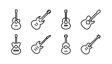 Gitar ikonu vektörü. müzik aleti işareti