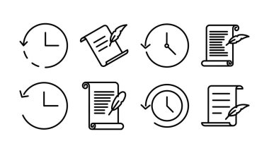 Tarih simgesi vektörü. Geçmiş simgesini yinele