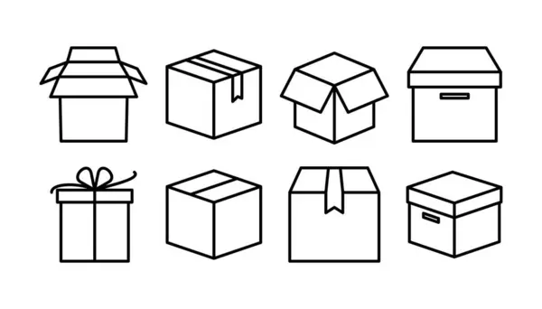Box Symbol Vektor Kastenschild Lieferpaket Paketkasten — Stockvektor