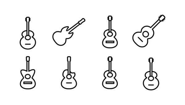 吉他图标矢量 乐器标志 — 图库矢量图片