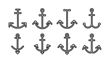 Çapa simgesi vektörü. Çapa işareti. deniz sembolü