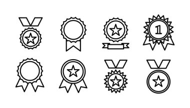 Simge vektörüne ulaş. Madalya ikon vektörü. Ödül. Sertifika. onaylandı