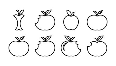 Elma ikonu vektörü. elma sembolü