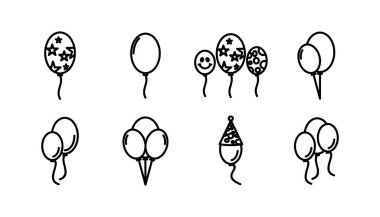 Balon simgesi vektörü. Hava balonu simgesi izole edildi
