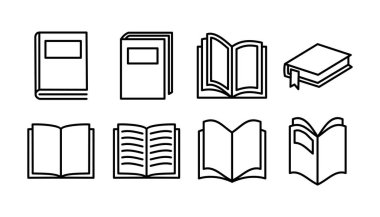 Kitap ikonu vektörü. Kitap vektör simgesini aç.