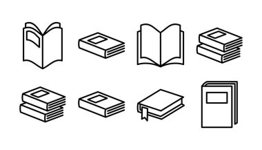 Kitap ikonu vektörü. Kitap vektör simgesini aç.