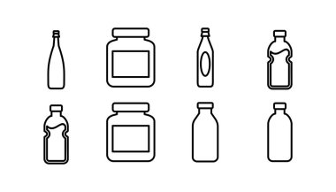 Şişe ikonu vektörü. Moda düz dizaynlı şişe simgesi