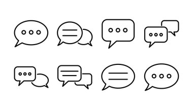 Sohbet ikonu vektörü. Sohbet Simgesi modayı izole etti. Konuşma balonu sembolü