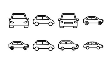 Araba ikonu vektörü. Araba tabelası. Sedan.