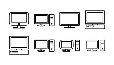 Bilgisayar simgesi vektörü. bilgisayar izleme simgesi.