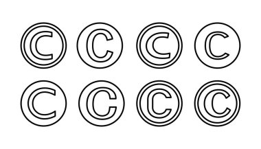 Telif hakkı simgesi vektörü. telif hakkı sembolü