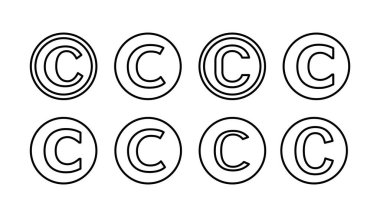 Telif hakkı simgesi vektörü. telif hakkı sembolü