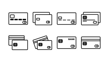 Kredi kartı ikon vektörü. Ödeme ikonu. debit ödeme simgesi