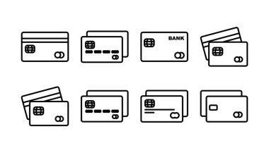 Kredi kartı ikon vektörü. Ödeme ikonu. debit ödeme simgesi