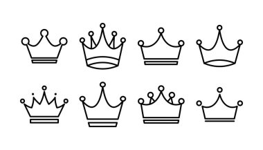 Crown Simgesi vektörü. Web sitesi tasarımı için taç sembolü,