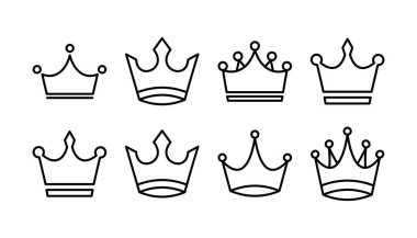 Crown Simgesi vektörü. Web sitesi tasarımı için taç sembolü,