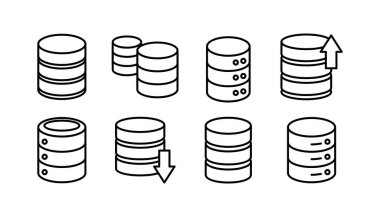 Veritabanı simge vektörü. sunucu simgesi. depolama