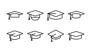 Eğitim ikonu vektörü. mezuniyet kapsülü vektörü