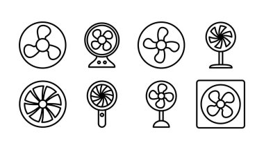 Hayran ikonu vektörü. Hava üfleyici simgesi. Pervane. tavan