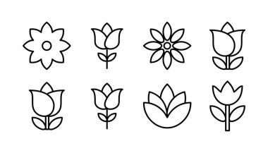 Çiçek ikonu vektörü. Çiçek ikonu. çiçek logosu