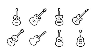 Gitar ikonu vektörü. müzik aleti işareti