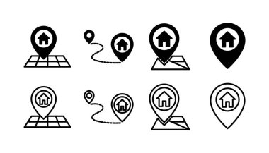 Adres simgesi vektörü. konum simgesi. Adres sembolü pin