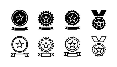 Simge vektörüne ulaş. Madalya ikon vektörü. Ödül. Sertifika. onaylandı