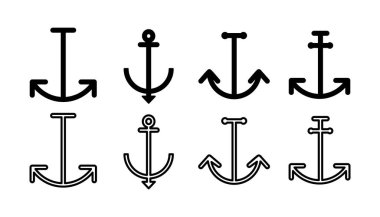 Çapa simgesi vektörü. Çapa işareti. deniz sembolü