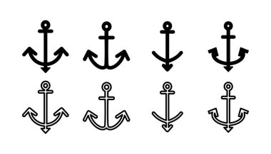 Çapa simgesi vektörü. Çapa işareti. deniz sembolü