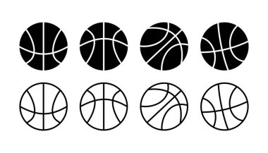 Basketbol ikonu vektörü. Basketbol logo vektör simgesi