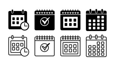 Takvim simgesi vektörü. Takvim sembolü