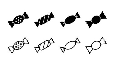 Şeker ikonu vektörü. Şeker vektörü simgesi