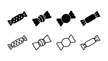 Şeker ikonu vektörü. Şeker vektörü simgesi